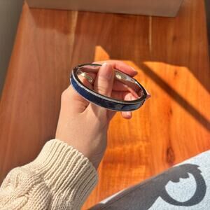 Talbots Blue and Silver Bangle Bracelet with Magnetic Closure